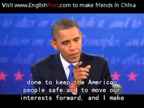 (English Subtitle) Obama vs. Romney Third Presidential Debate 2012