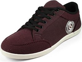 Globalite Men's Wine PU canvas shoes -UK 9 (GSC0441)