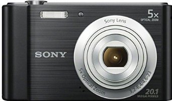 Sony DSCW800 Digital Compact Camera (20.1 MP, 5x Optical Zoom) - Black