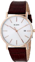 Bulova Classic Dress Men's Quartz Watch with Silver Dial Analogue Display and Brown Leather Strap 98H51