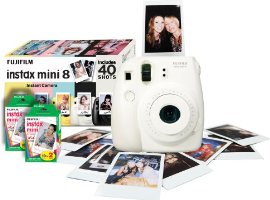 Fujifilm Instax Mini 8 Instant Camera Gift Bundle with 40 Shots - White (discontinued by manufacturer)