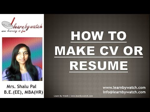 How to make CV / Resume (English)