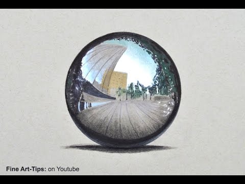 How to Draw a 3D Chrome Sphere With Colors - Fine Art-Tips