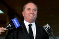 Deputy Prime Minister Barnaby Joyce addresses the media at Parliament House.