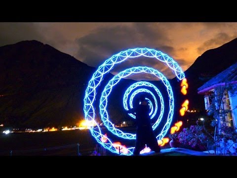 Visual Poi Improv during a beautiful night over the Sacred Valley