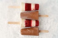 Raspberry mint ripple and Chocolate delight icy poles