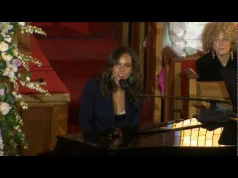 Alicia Keys at Whitney Houston's Funeral "Send me an Angel"