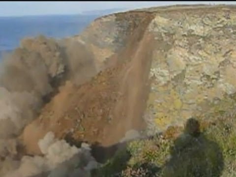 CLIFF COLLAPSE: Dramatic coastal erosion in Cornwall