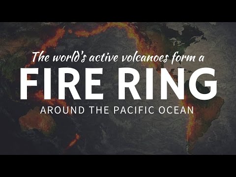 The Pacific Ring of FIRE formed by 50% of world's active volcanoes