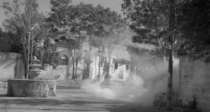 Streets filled with tear gas in the village of Beitunia