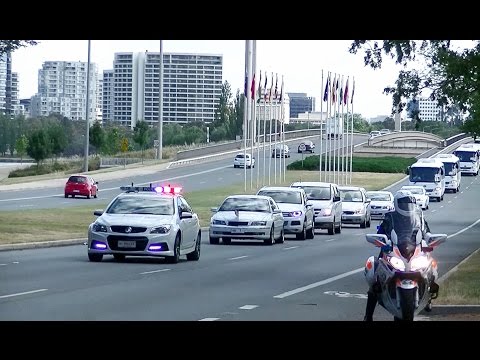 Motorcade of French President François Hollande in Canberra