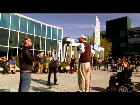 Hell Fire Preacher Shakes Up the University of Alaska Anchorage | Jesse Morrell Open Air Preaching