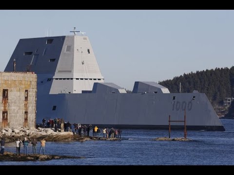 Worlds MOST FEARED naval ship US Navy Zumwalt Class sea trials