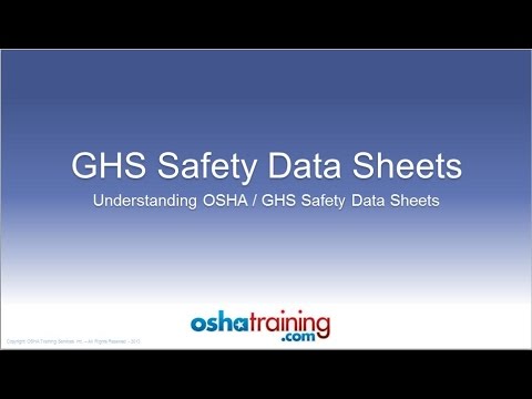 Free OSHA Training Tutorial - Understanding GHS Safety Data Sheets (SDS's)