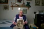 World War 1 widow Mrs Doris Johnson, 91, with a photo of her late husband Neville Johnson.