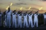 We will remember them: Crew of the Royal Australian Navy ship HMAS Stirling commemorate the departure of the first Anzac ...