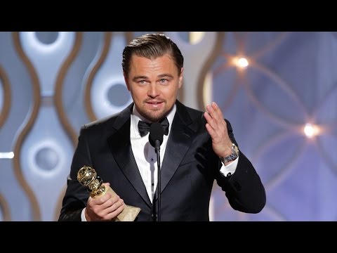 Golden Globes 2016 -  Leonardo Dicaprio Acceptance Speech winner Golden Globe Awards 2016