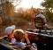 Seeing a giraffe from a safari land cruiser in the Phinda Game Reserve.