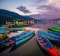 Sunset scene at Phewa Lake, Nepal.