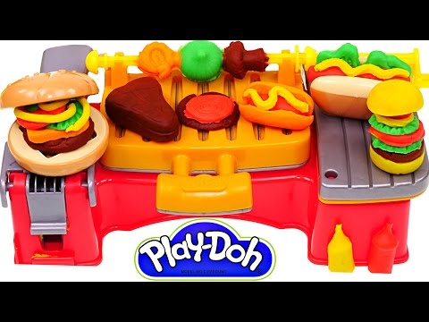 Play Doh Cookout Creations New Playdough Grill Makes Play-Doh Hotdogs Hamburgers Kabobs