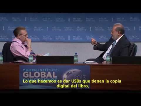 Carlos Slim en entrevista con Larry King, en la Conferencia Global 2013 del Milken Institute.