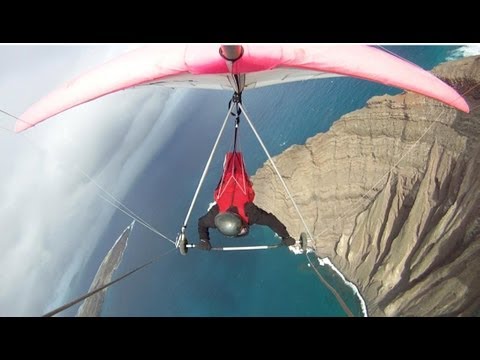 Scariest take-off and most beautiful flight, hang gliding Lanzarote - Mirador del Rio