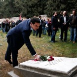 Tsipras visiting site where Nazi occupiers had executed resistance fighters outside Athens