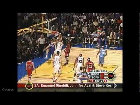 2004 NBA Rookie Challenge best plays ( Lebron, Wade & Carmelo on Rookie team )