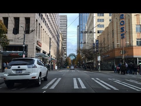 Driving Downtown - Seattle Washington USA