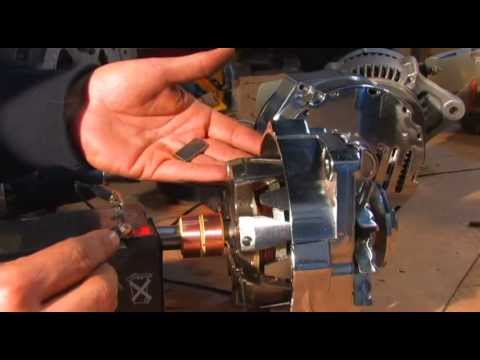 Inside a Car Alternator Green Energy Generator Brush Reinsertion for wind turbine RPM