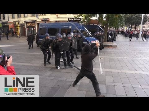 Très violents affrontements manif hommage Rémi Fraisse / Nantes (44) - France 01 novembre 2014