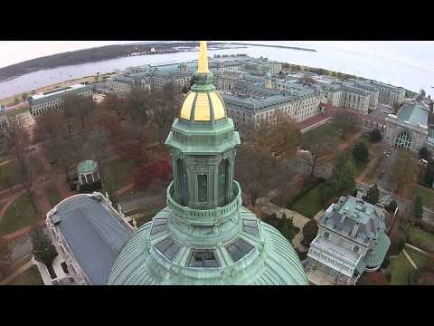 Aerial Views Annapolis Maryland and United States Naval Academy