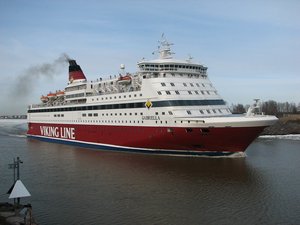 MS Gabriella in Kustaamiekka strait, Helsinki.MS Gabriella is a cruise ferry sailing on a route connecting Helsinki, Finland and Stockholm, Sweden for Viking Line.