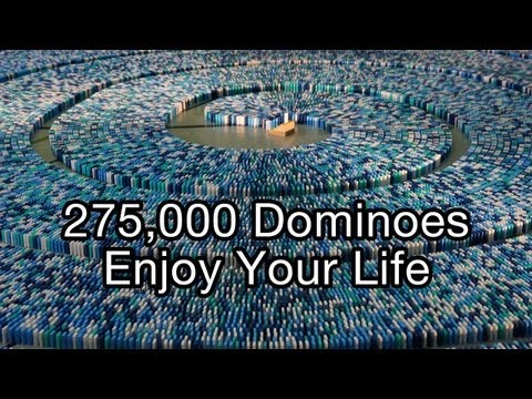 275,000 Dominoes - Enjoy Your Life (Guinness World Record - Most dominoes toppled in a spiral)