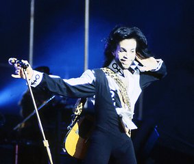 File - Prince performing during his Nude Tour in Ireland, 1990.