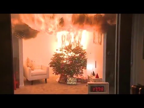 Christmas tree fires can turn devastating and deadly within seconds