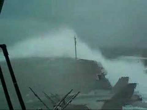 USS Kitty Hawk, rough weather, Sea of Japan, SeaHawk