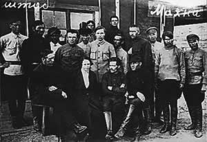  Makhno pictured during negotiations with the Ukrainian Halytska Army