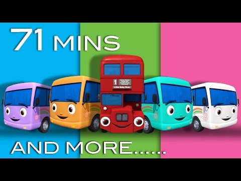 Ten Little Buses | And More Nursery Rhymes | From LittleBabyBum