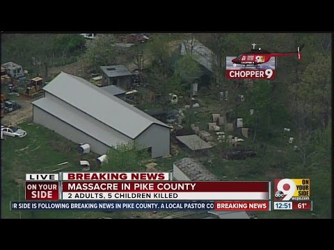 Aerial look at 3 separate crime scenes in Pike County massacre