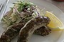 Pork and fennel sausages, cabbage and apple coleslaw.