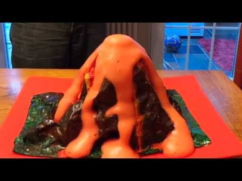 paper mache smoking & foaming volcano