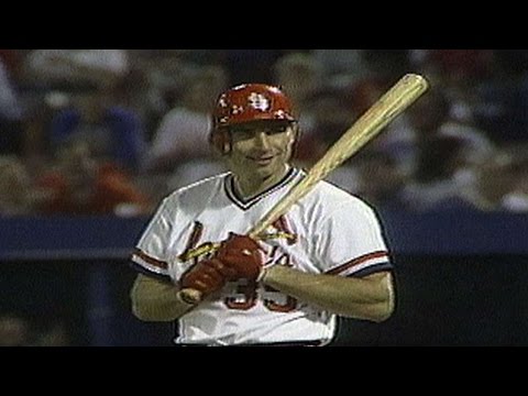 Laga hits a foul ball out of Busch Stadium