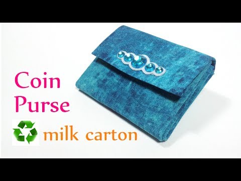 DIY crafts: COIN PURSE recycle milk carton - Innova Crafts