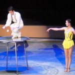 A juggling act during a performance of the popular Pyongyang Circus.