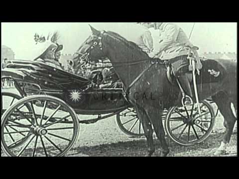 Kaiser William II and the Archduke Ferdinand of Austria in Germany. HD Stock Footage