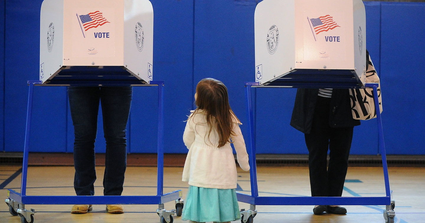 Peopel vote in Glens Falls, NY