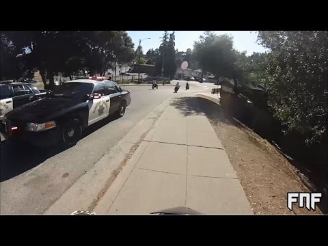 Police chase quads, sportbikes, cruisers, and dirtbikes through Oakland CA