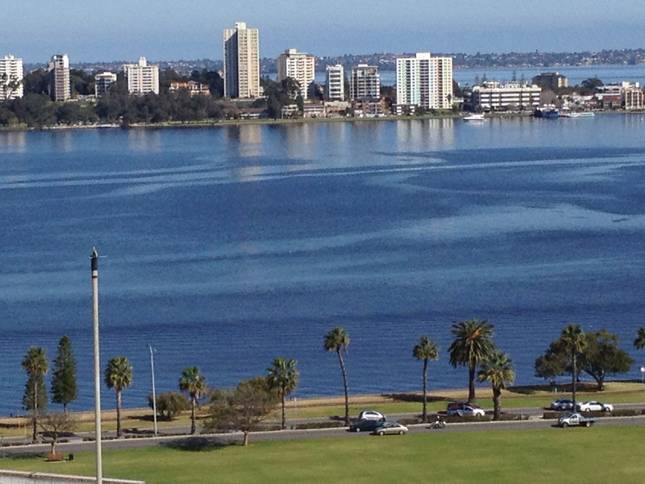 View From the Balcony: Swan River View Apartment - Perth City in Perth City