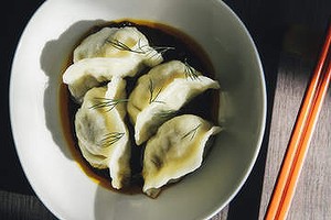 Tang's port and prawn dumplings.